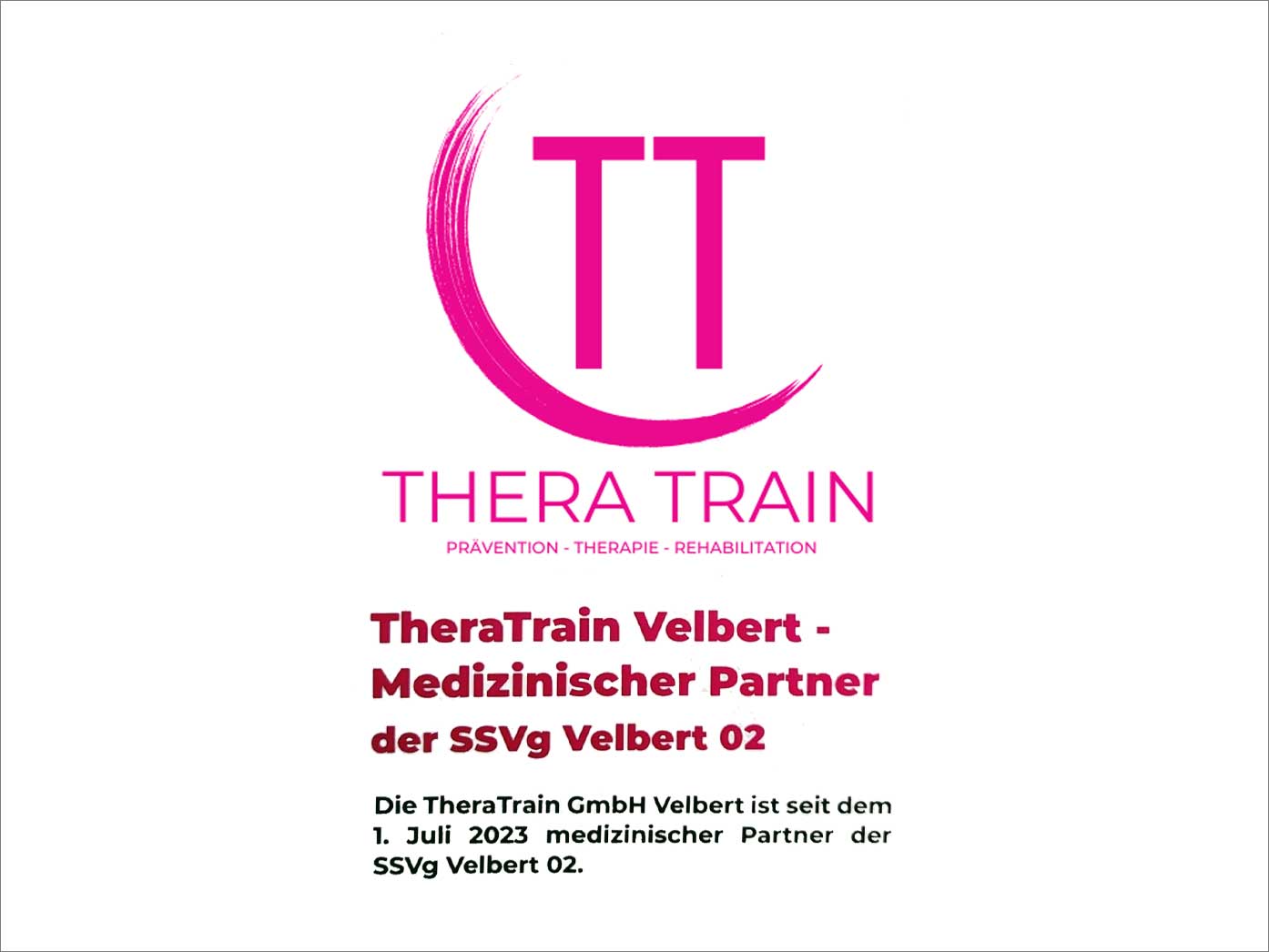 TheraTrain Velbert ist offizieller medizinischer Partner der SSVg Velbert